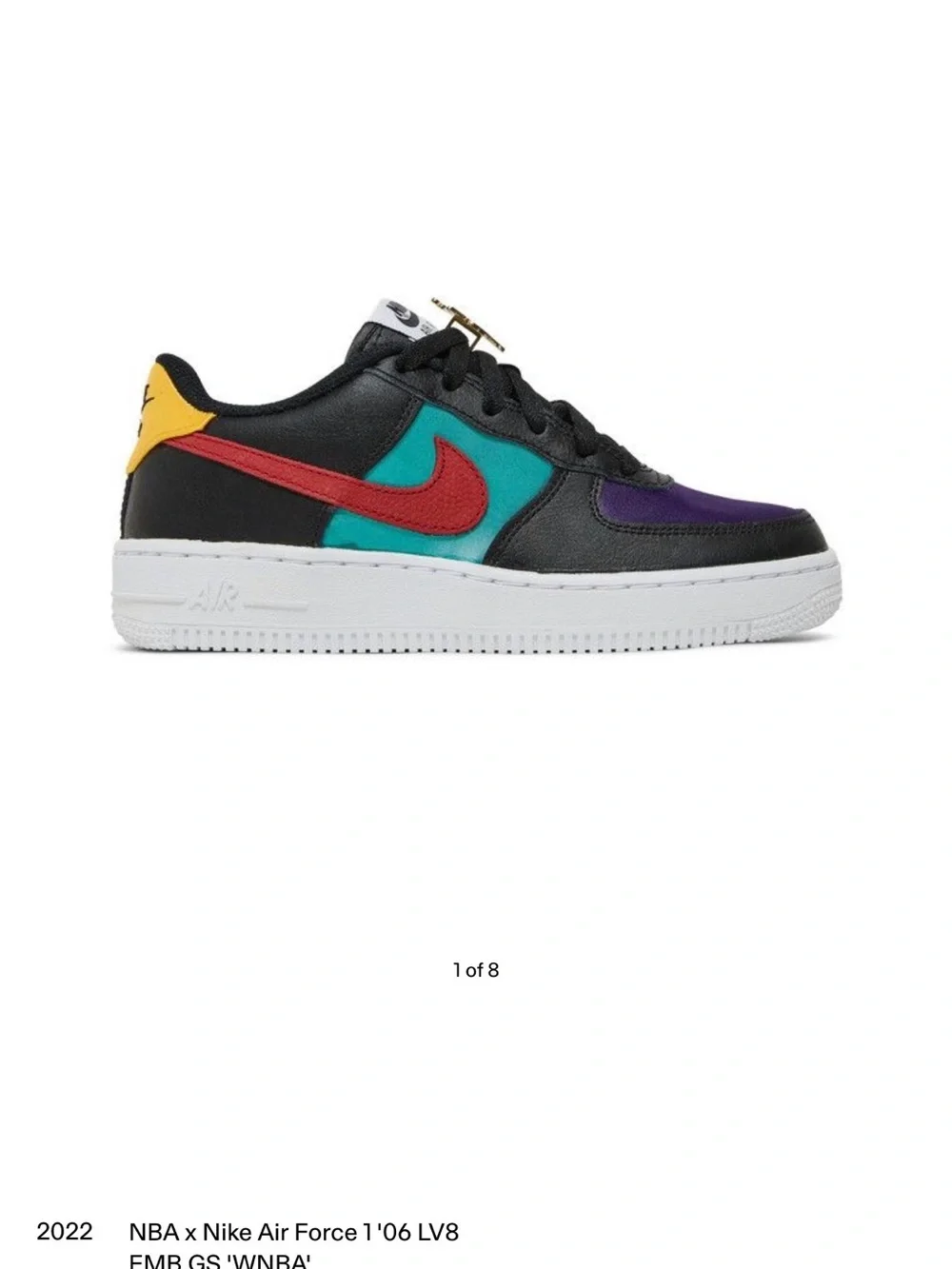 Nike Kids Low-Top Sneakers — Black, Teal, Red, Purple, Yellow